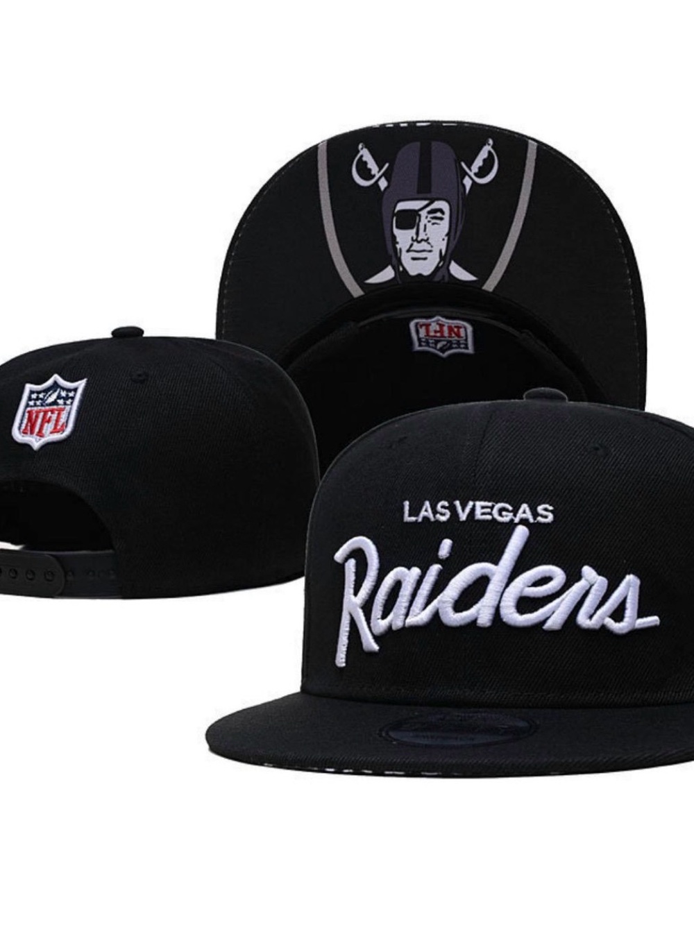 New Era Las Vegas Raiders Black and White Snapback Cap